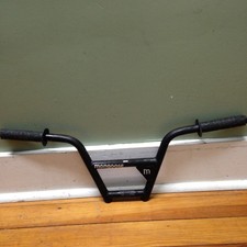 Black Mongoose BMX Handlebar Black 4pc Old School Freestyle Bars Stamped Logo