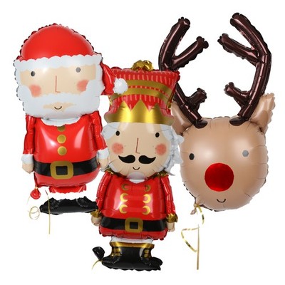 SÜSSE WEIHNACHTSBALLONS WEIHNACHTEN PARTY DEKO FEIERTAGE NUSSKNACKER WEIHNACHTSMANN RENTIER