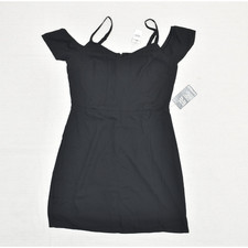 NEW Express Women's Sheath Dress Cold Shoulder Solid Polyester Black Size 8