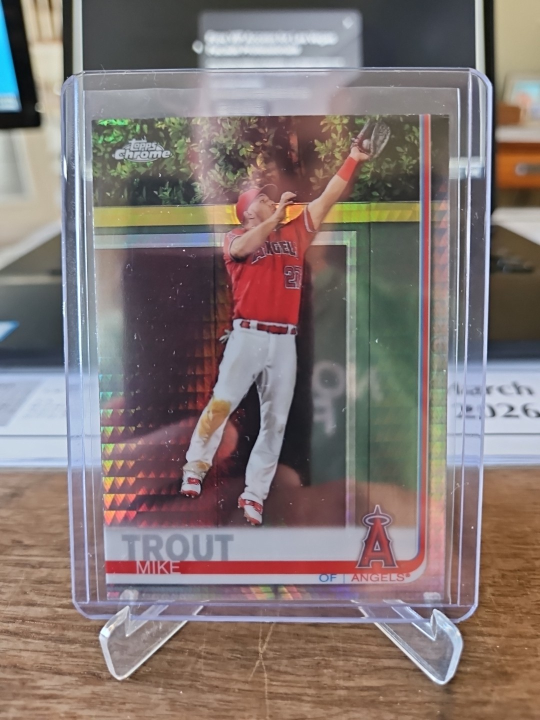 2019 Topps Chrome - Mike Trout Prizm Refractor Card #200