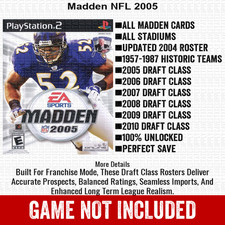 Madden NFL 2005 PS2 Playstation Roster Season Player Update Memory Card