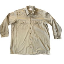 Dickies Utility Work Shirt Men s Tan Khaki Long Sleeve Button 17-17 1/2X 32/33