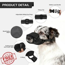 PURRLIA 2 Pack Dog Muzzle Small Medium Large Breathable Adjustable Soft S