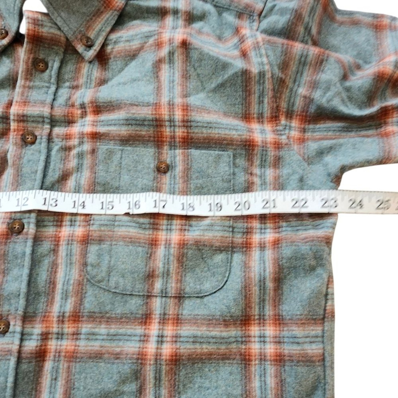Pendleton Blue Rust Plaid Button Down Elbow Patch… - image 6