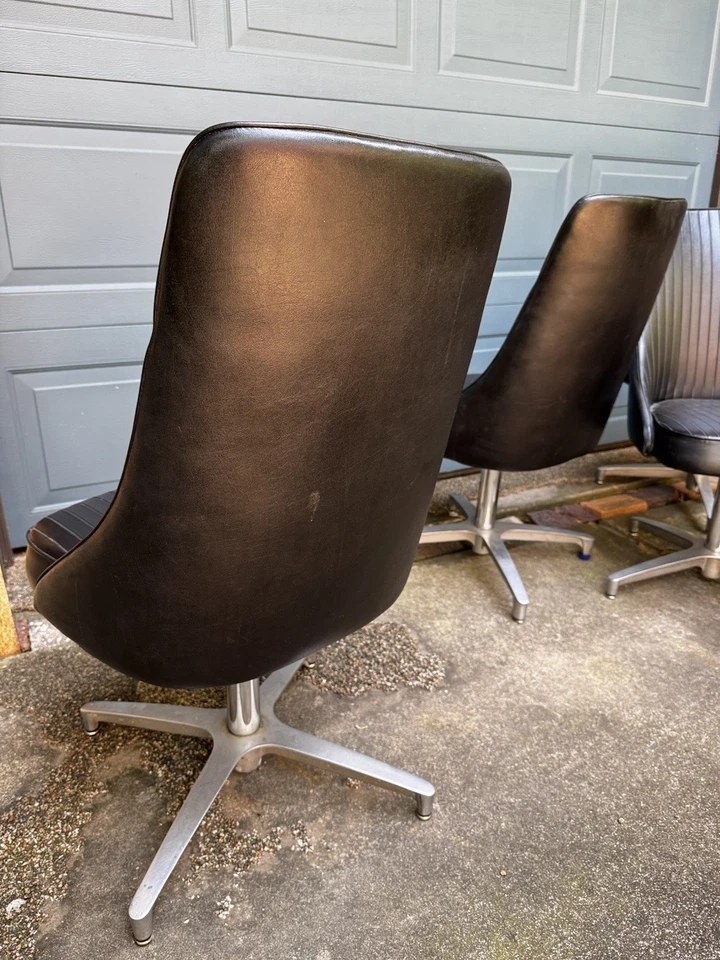 Vtg Mid Century Chromcraft Sculptura 68 Millenium Black Swival Chair - Image 2 of 4