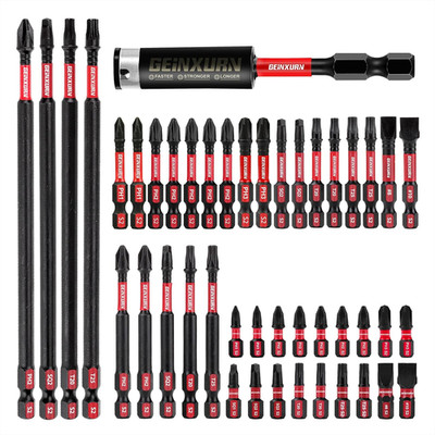 Impact Tough Magnetic Mixed 45Pack Insert Driver Bits, S2 Alloy Steel Screwdrive