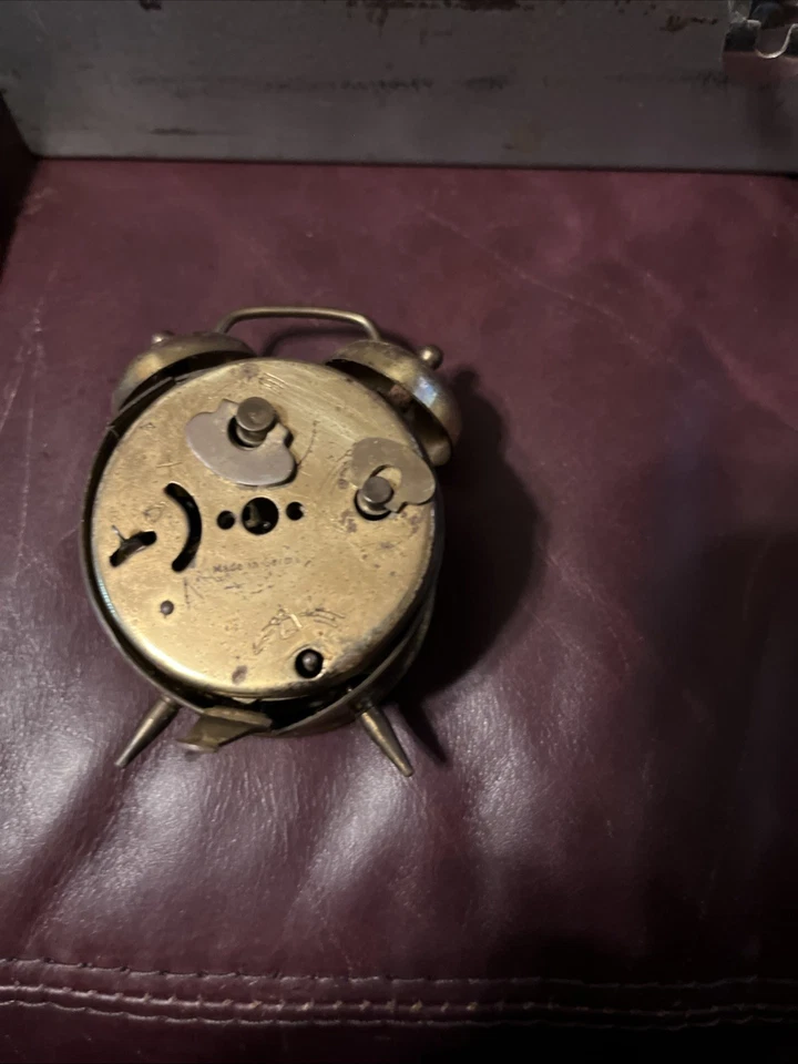 Vintage, Bradley Wind Up Alarm Clock, West Germany, Brass, Glowing Arms - Image 2 of 3