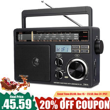 TR618 Portable Shortwave Radio AM FM Radio Plug in Wall,SD/USB For Senior Gift