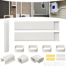 3" W 8.69 ft Line Set Cover Kit For Mini Split/Central Air Conditioner PVC White