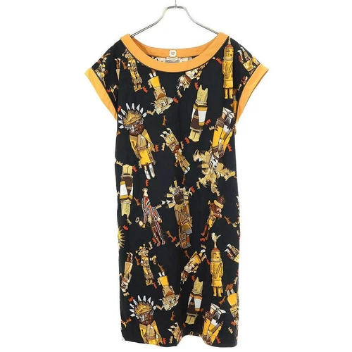 HERMÈS Abito smanicato Hermes Kachinas nero marrone 38 usato0