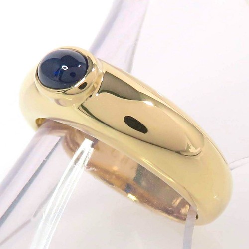 Chaumet Paris Anneau Cabochon Sapphire 18k Yellow Gold Ring Jewelry w/Paper - Picture 6 of 10