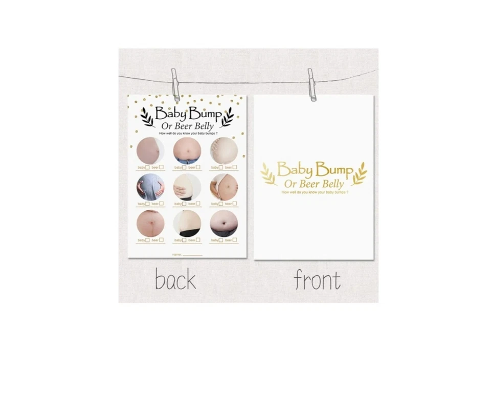 60 Cerveza Vientre o Embarazada Bump Divertido Baby Shower... Juegos Bebé Fiesta Favores Paquete de 2 Foto 3 de 3