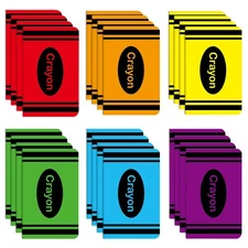 24 Pack Mini Crayon Notebooks Back to Bulk Favor Crayons Pattern Small Journa...