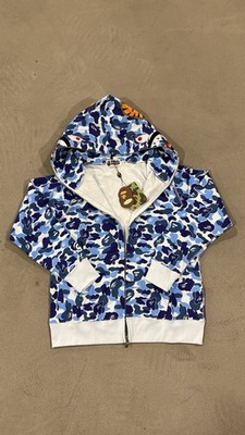 A Bathing Ape Full Zip Up in Blue and White in size Extra Large