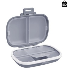 Compact 8-Compartment Pill Case with Double Lock - Secure Travel Medicine Box