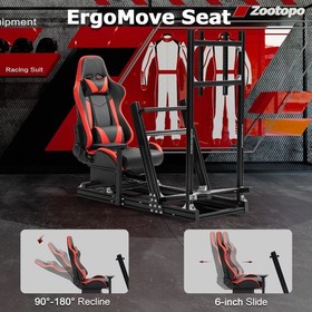 Zootopo 4080Aluminum F1 Racing Simulator Cockpit With Seat TV Stand Fit Logitech