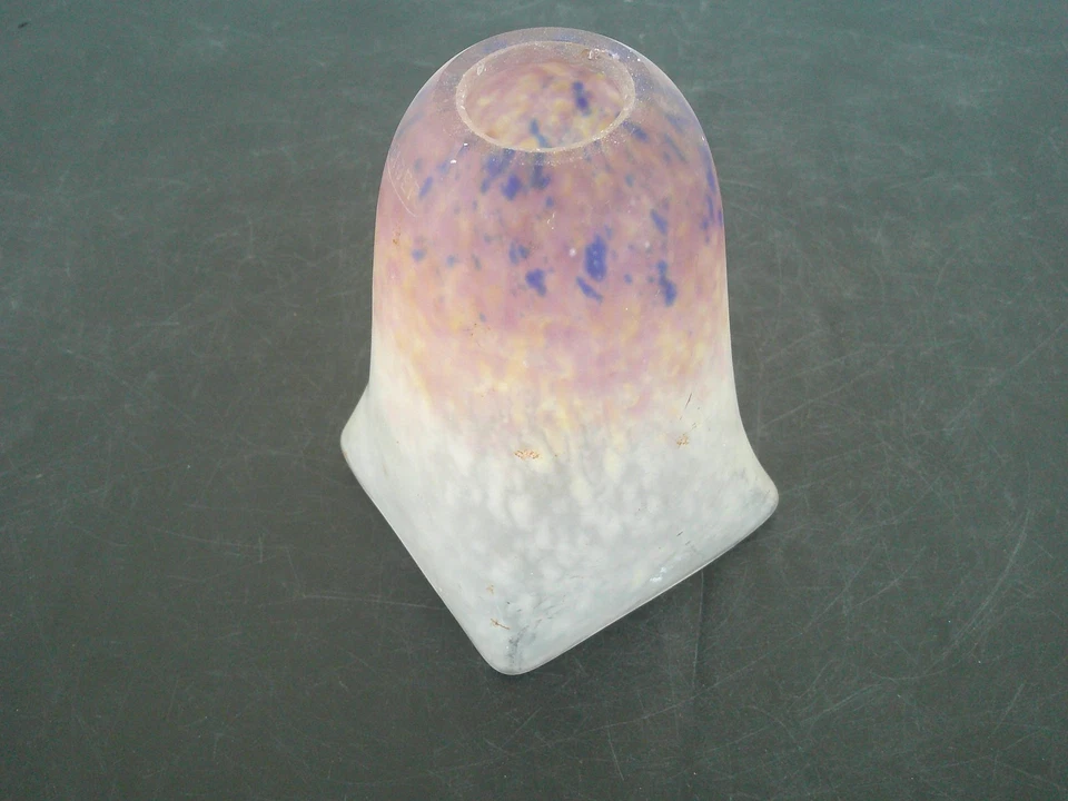 TULIPE ART NOUVEAU ART DECO EN PATE DE VERRE SIGNEE SCHNEIDER POUR LAMPE LUSTRE - Photo 3/4