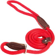 OmniPet British Rope Slip Lead for Dogs 4ft Red Made in USA