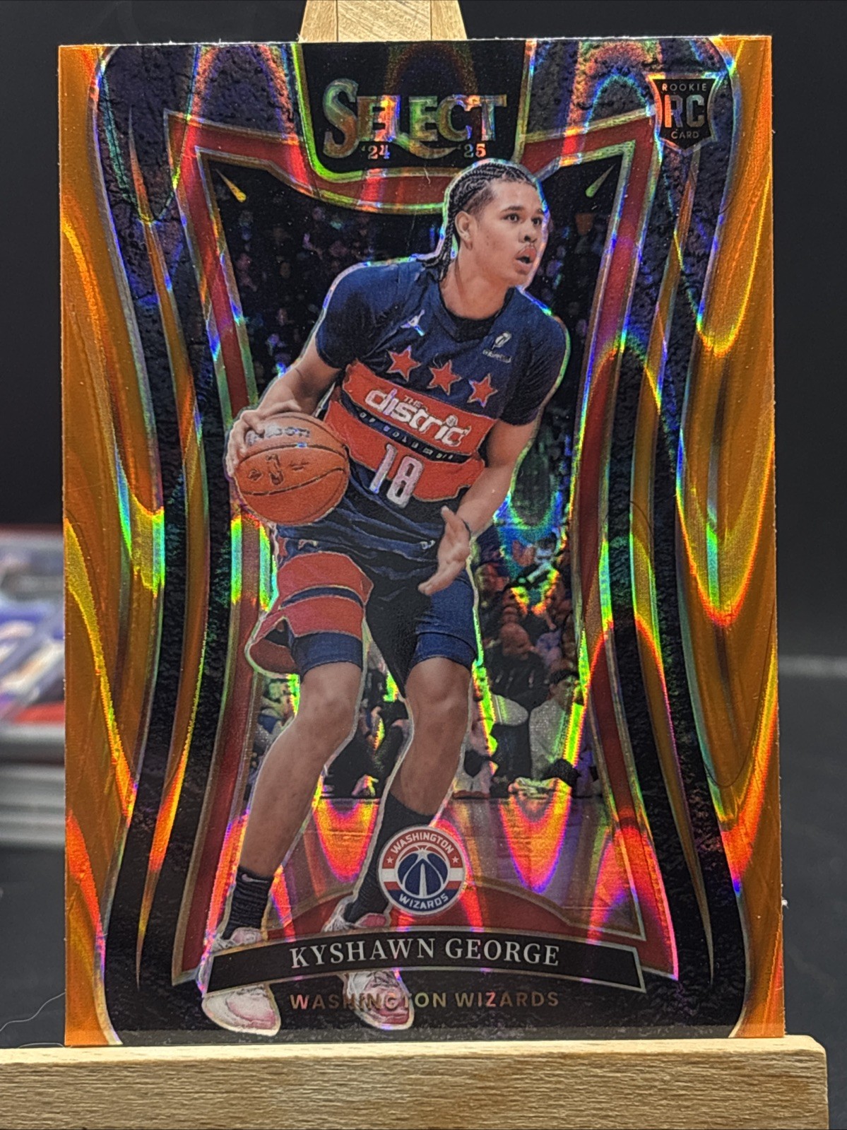 2024-25 Select Basketball Kyshawn George RC  Mezzanine Orange Tectonic - Wizards