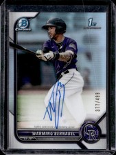 2022 Bowman Warming Bernabel Chrome Prospect Auto Refractor #/499 Rockies