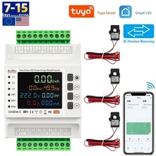 Smart WiFi Bi-Directional Three Phase Kwh Electric Energy Meter With 3 CT Clamps