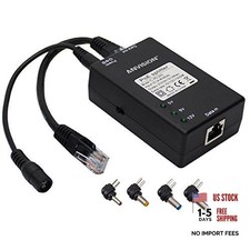 Active Gigabit PoE Splitter Adapter with Multi-Size Tips, IEEE 802.3af