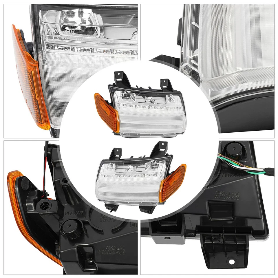 For 18-22 Jeep Wrangler JL 55112884AF 55112885AF 2X LED Turn Signal Light w/DRL - Image 3 of 4