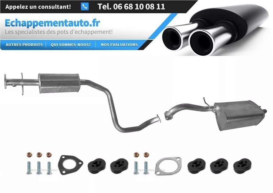 Échappement Daewoo Rezzo 2.0 pot de détente arrière kit de montage silencieux Tacuma 1.8