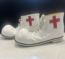 Professional Clown Shoes US Size 11 White Red Red Cross Hospital Doctor