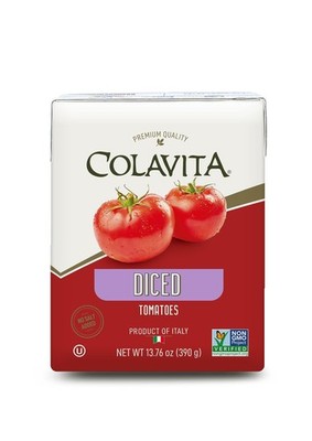 Colavita Diced Tomatoes, Non-GMO, 13.76oz Recart Can (16 Pack)