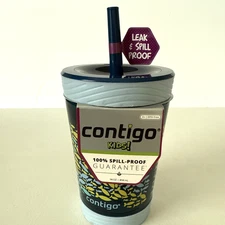 Contigo Tumbler Kids Leak & Spill Proof 14oz Blue Nautical Fish BPA Free 3+