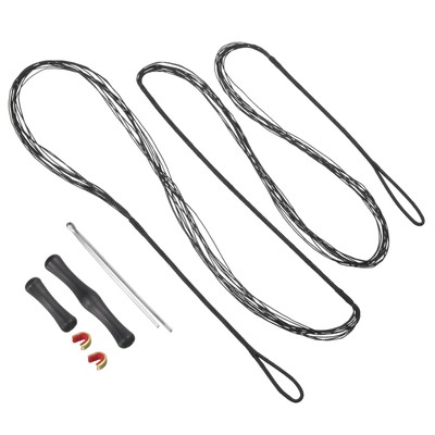 Bow String Replacement with 2 Nock Points Finger Guards for AMO 60'', Black