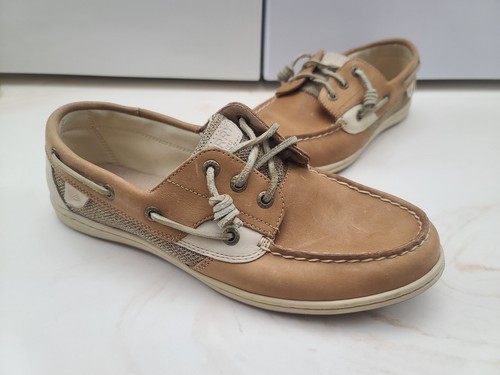 Zapato de barco Sperry Songfish para mujer STS95588 lino avena EE. UU. 10M - Imagen 1 de 8