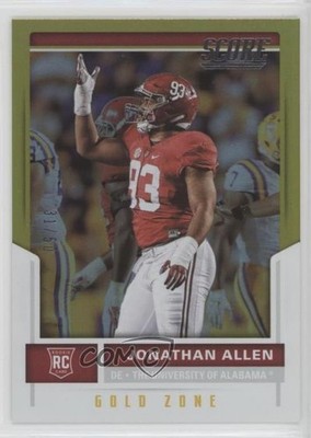 2017 Score Rookies Gold Zone /50 Jonathan Allen #367 Rookie RC fm0