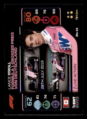 2020 Topps Formula 1 Turbo Attax #83 Lance Stroll/Live Action