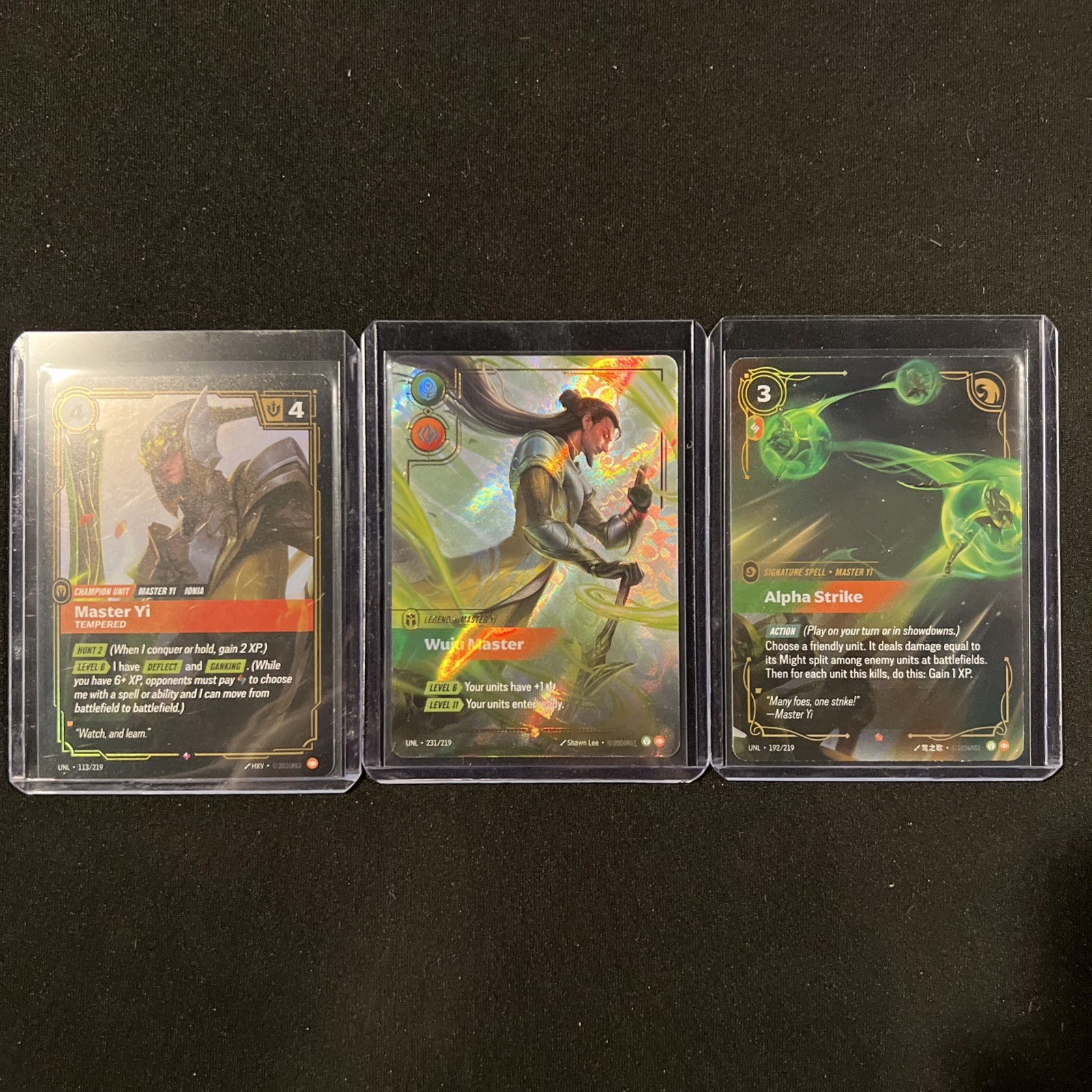 Riftbound Unleashed MASTER YI WUJU MASTER OVERNUMBERED NM 231/219