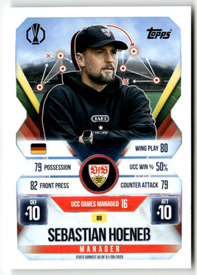 Topps Match Attax CL Extra 2025-26 No. 89 Sebastian Hoeneß Manager