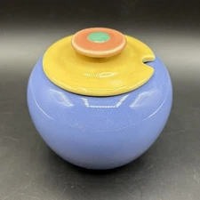 Lindt-Stymeist Colorways Sugar Bowl /Lid  Blue Yellow Vintage Japan 1980s