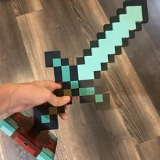 Minecraft Diamond Sword Table Desk Lamp 16" USB Cable Power