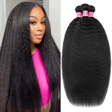 Yaki Straight Bundles Human Hair 12A Brazilian Kinky Straight Human Hair Weave
