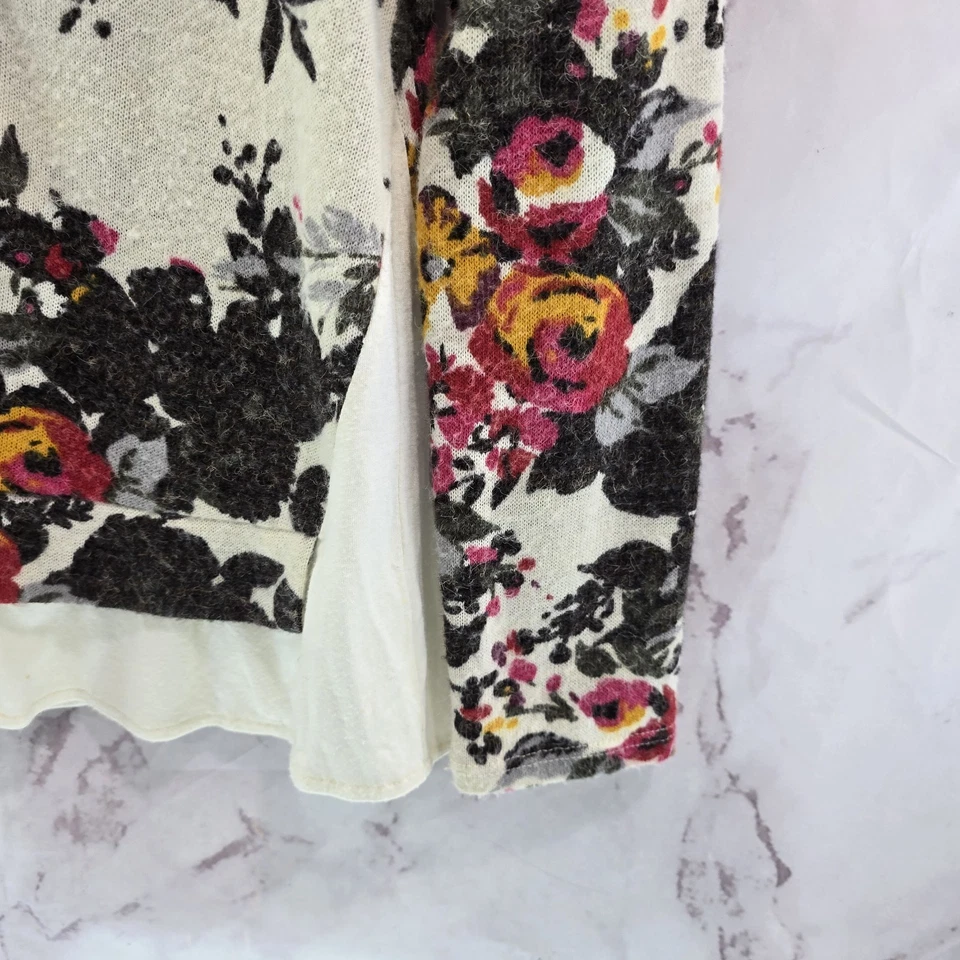 Suéter Anthropologie Feminino Pequeno Creme Rosa Weston Camadas Floral Rosa - Imagem 4 de 4