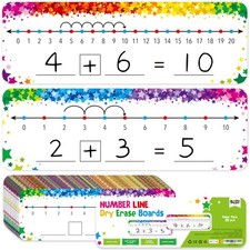 26 PCS Number Line Dry Erase Boards, Writable and Erasable Double Sided Board...