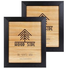 Rustic Wooden Picture Frame 8x10 - Black - Set of 2-100 Natural Eco Solid Wo...