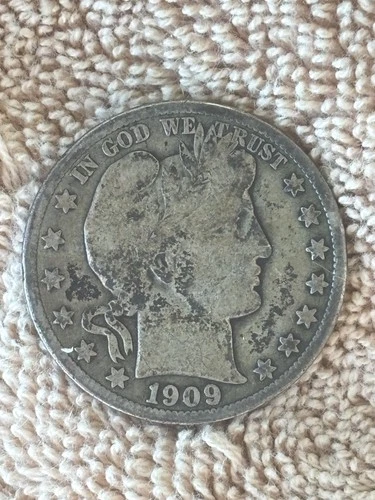 1909 Barber Half Dollar Silver Coin 50C Circulated Uncertified Barber Variety 63