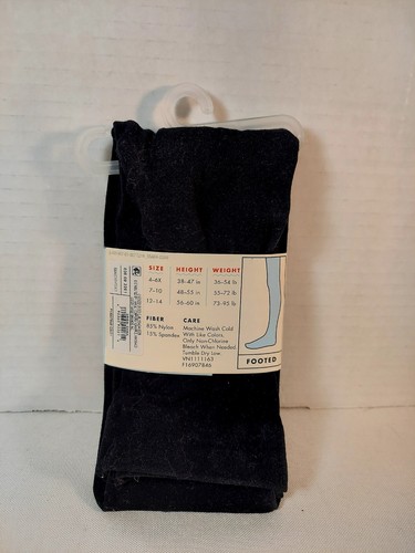 Cat & Jack Girls Tights Black Size 12-14 New - Picture 2 of 2
