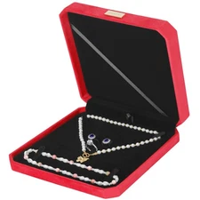 LETURE Large Velvet Jewelry Set Box, Big Necklace and Ring Earring Pendant Gift