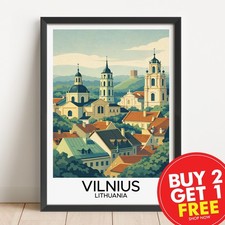 Vilnius Lithuania Travel Print, Travel Wall Art, Home Decor, Art Deco Pictures,