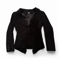 VENUS Women's Black Blazer Jacket Size 6 Long Sleeve Solid One-Button