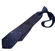 Louis Vuitton Tie Silk 100  , lv monogram Tie , Dark Blue Lv Tie