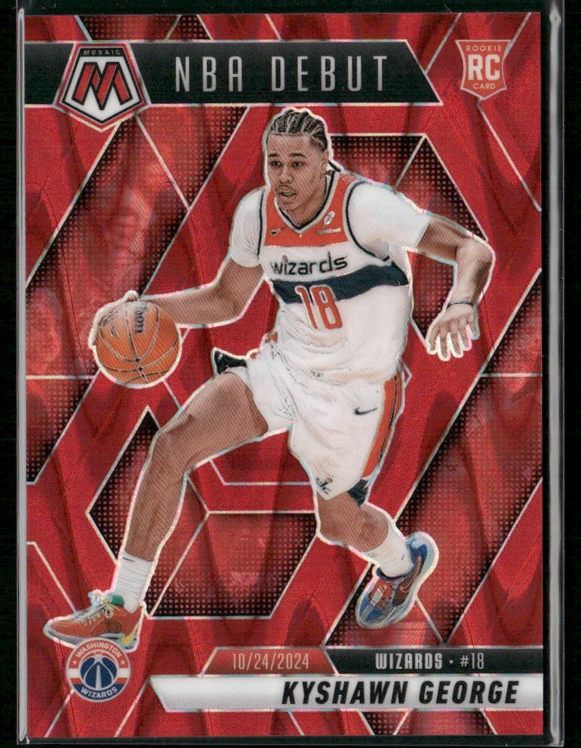 2024-25 Panini Mosaic NBA Debut Kyshawn George #256 Red Seismic Prizm RC /299